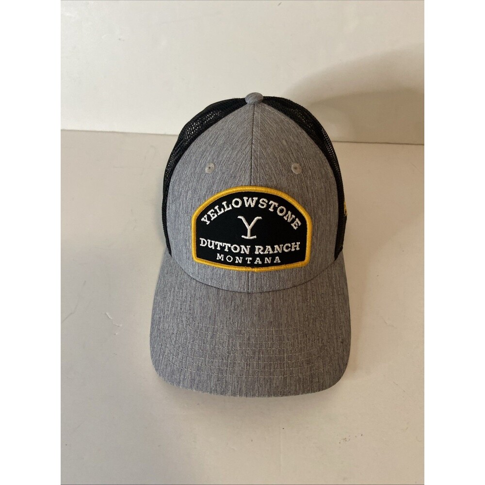 Wrangler Yellowstone Dutton Ranch Montana Mesh Trucker Snapback Hat Cap Men Gray